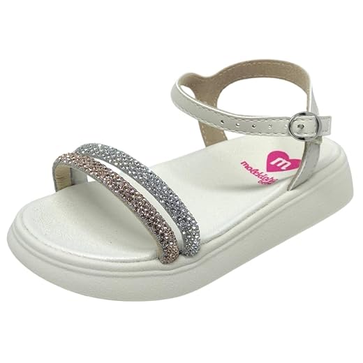 Molekinha Sandalia Napa Tira Strass Rosa