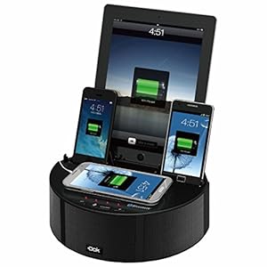 Karaoke USA DOK CR25 5 Port Universal Charger with Amazon.com Alexa Voice Service and Bluetooth,Black