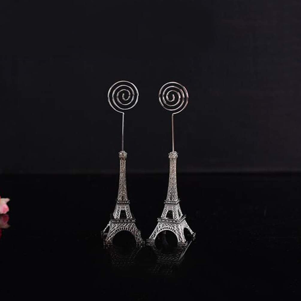 4Pcs Eiffel Tower Shape Memo Holder Sturdy Metal Clips for Photos Cards Notes Elegant Tabletop Decor for Weddings Birthdays Graduation Events Random Colors
