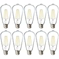 Sunco 10 Pack 60W Vintage LED Edison Bulbs Equivalent 8.5W CRI92 800 Lumens, Dimmable ST64 Filament 4000K Cool White E26 Medium Base Light Bulbs High Brightness Clear Glass Waterproof UL