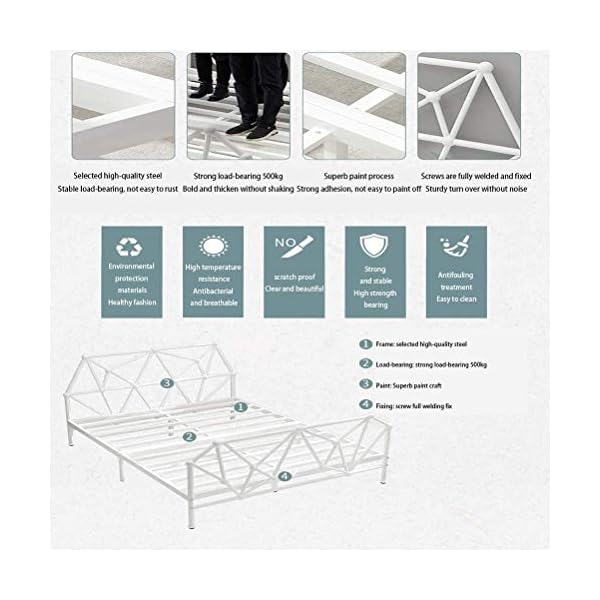 Household Products Folding Bed Easy Storage Bed Frames Rental Room Metal Bed Frame Modern and Simple Single Double Bed High Temperature Resistant Breathable Not Easy to Rust Clear and Bright Easy t - Image 6