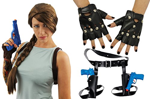 I LOVE FANCY DRESS Déguisement Accessoires pour Adulte de la Plus célèbre aventurière des Jeux vidéos. Idéal pour Les enterrements de Vie de Jeune Fille...
