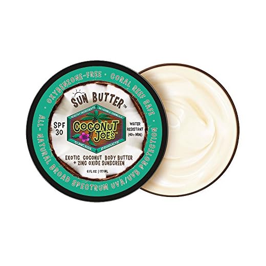 SPF 30 SUNBUTTER by Coconut Joe's | Natural & Organic Sunscreen Body Butter, Mineral Sunscreen, SPF 30, AMAZING Exotic Coconut Fragrance, Large 6 ounce jar