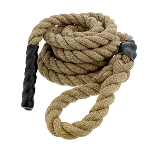 Get Out! Jute Exercise Rope, Fitness Rope for Indoor Climbing Rope Gym Rope Climbing â€“ 1.5in x 15ft (Small)