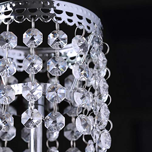 Balsacircle 8-Inch Tall Silver Crystal Tealight Candle Holder - Wedding Party Dining Table Home Centerpieces Decorations #TOP1