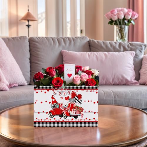 Image of Cute Heart Valentine's Day Basket Gifts Empty Storage Basket for Kid and Baby Room Decor (Red Truck Love)