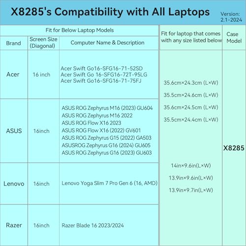 Image of Smatree Hard EVA Protective Sleeve Case Compatible for 16 inch Lenovo Yoga Slim 7 Pro Gen 6 Laptop, Anti-Shock Notebook Bag (X8285)