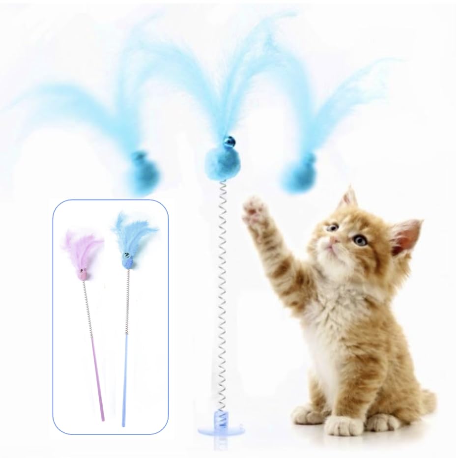 Amazon | CHIPP'S 猫じゃらし ふわふわポンポン2 猫用 羽のおもちゃ
