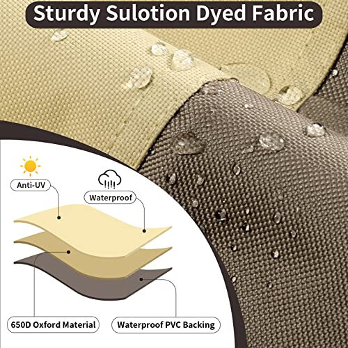 Purefit Patio Furniture Covers, Outdoor Table Furniture Cover Waterproof Canvas Rectangle, 650D Patio Covers For Outdoor Furniture, Lawn, Deck, Backyard, Anti-Fade & Tear Resistant, 90"L X 64"W X 28"H #TOP2