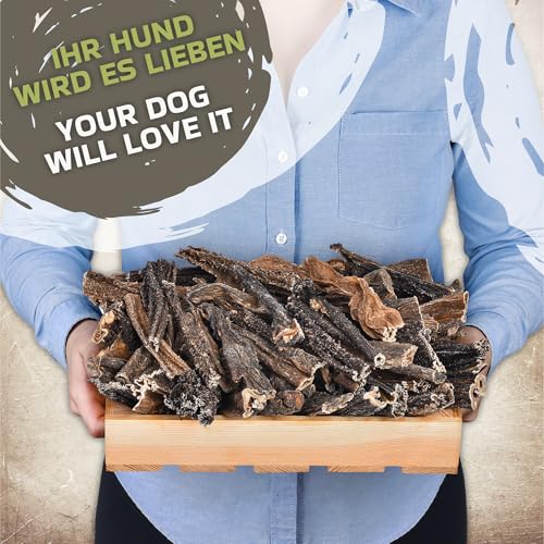 Rinderpansen für Hunde 1 kg (ca. 35–40 Stück) | Natürliche Kausnacks | Luftgetrocknet & getreidefrei | Hypoallergen & fettarm | Welpen & ausgewachsene Hunde geeignet
