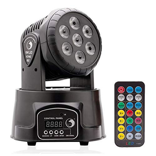 U`King Moving Head Light 7x10W LED RGBW (4 in 1) Color Lighting Effect