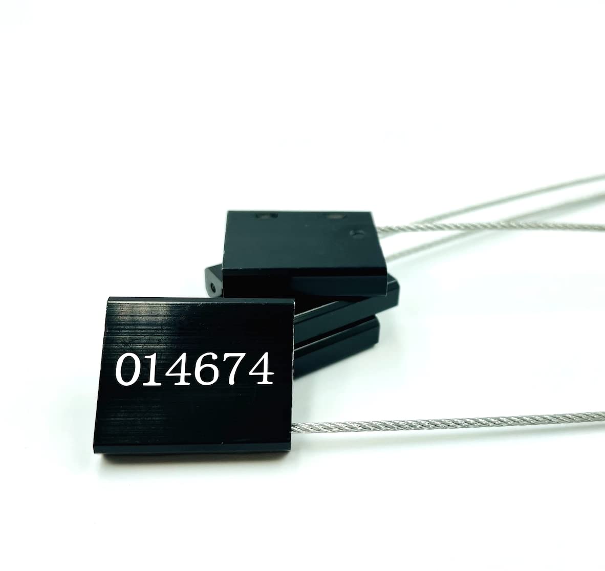 20 Black Steel Cable Seals - Sequentially Numbered for Cargo, Truck, Trailer, Container (20, Black)