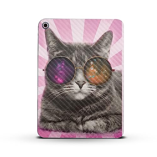 Image of MightySkins Carbon Fiber Skin Compatible with Apple iPad 10.9 inch 10th Gen (2022) Full Wrap Kit - Galaxy Cat | Protective, Durable Textured Carbon Fiber Finish | Easy to Apply | Made in The USA