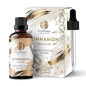 Florona Cinnamon Essential Oil 100% Pure & Natural – 1 fl oz, Hair & Skin Care,Diffuser Aromatherapy, Soap Making, Candle Making