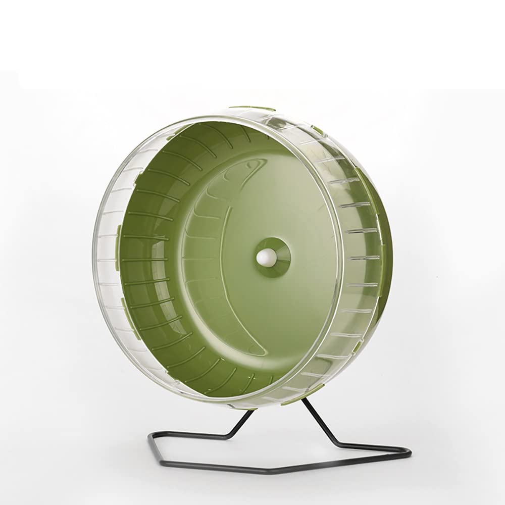 Rueda de hámster grande Silent Spinner Rueda de hámster Ruedas de ejercicio de animales pequeños con soporte (color: verde, tamaño: 30 cm)