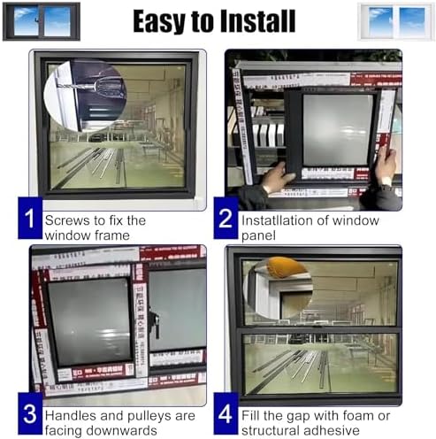 Horizontal Sliding Basement Window, Aluminum Replacement Ventilation Window (50x28in / 125x70cm) - Energy Efficient, Weatherproof Design for Improved Airflow and Security