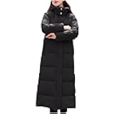 Long Winter Coats for Women Thicken Warm Hooded Long Down Jacket Maxi Length Zipper Long Sleeve Parka Outwear