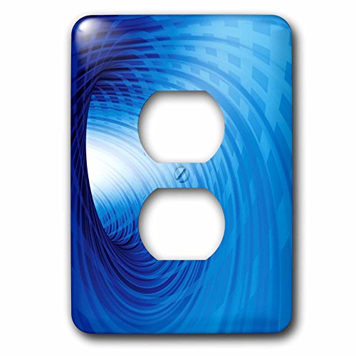 Cache de prise circulaire fractale bleu 3dRose accessoire décoration murale design - 3