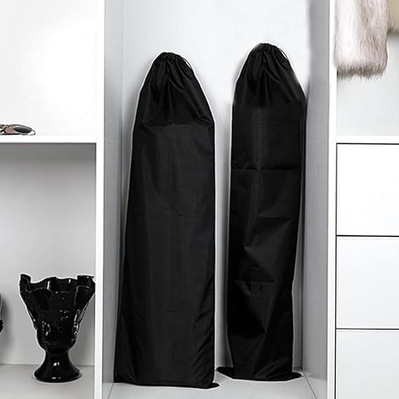 2 Pcs Long Drawstring Bag 21x60cm, Oxford Cloth Storage Sack Tent Poles Tripod Umbrella, Black