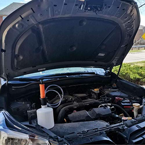 Foto von LIGO Absaugpumpe, Ölabsaugpumpe für Rasenmäher inkl. 2 Schläuchen, Trichter & Kunststoff-Behälter,Ölpumpen-Set 1.6L
