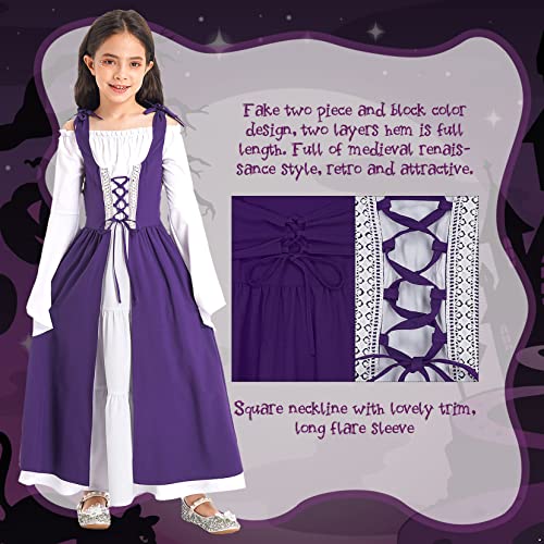 Disfraz para niñas vestido princesa medieval morado talla 16 miniatura 4