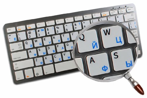Ukrainian - English Non-Transparent Keyboard Stickers White Background (15X15 Size) #TOP7