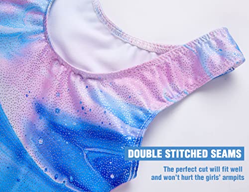 Image of TENVDA Girl's One Piece Swimsuit Sparkle Sleeveless One-Piece Bathing Suits Swimwear for Kids 2-12 Years Old