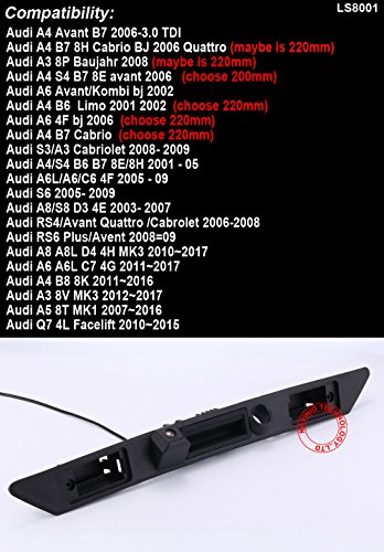 Trunk Handle vehicle-specific Camera Integrated into Case Handle Rear View Camera for A3 A4 A6L A6 A8L A8 Q7 A4 B6 B7 8E 8H 8P Q5(Model 2=220mm) (Model 3 - Image 3