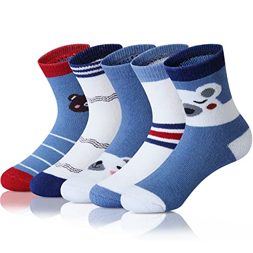 Adorel Chaussettes Chaudes Hiver Coton Motif Garçon Lot de 5 Ours 24-25 (Taille Fabricant: M) Cover