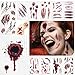 Produktbild YALANLE Halloween Kostüme Zombie Tattoos-alloween Zombie Scars Tattoos Aufkleber mit gefälschten Scab Blut Spezial Fx Kostüm Makeup Stützen (11 Blatt)