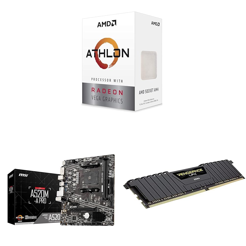 MSI A520M A PRO + Athlon 3000G +メモリ8gb MSI A520M A PRO + Athlon 3000G +メモリ8gb MSI A520M-A PRO