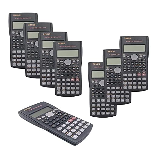 RENUS 8 Packs, 2-Line Engineering Scientific Calculator Function Calculator for Student and Teacher 16 AAA Batteries Included