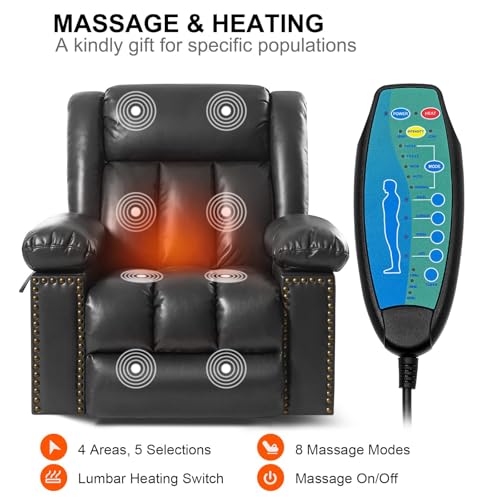 Sillón eléctrico reclinable con calor y masaje miniatura 3