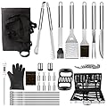 NEXGADGET BBQ Grill Tools Set, 32PCS Extra Thick Stainless Steel Grill Accessories with Long Handles, Carry Case, Grill Utensils Gift for Men Women Camping Backyard Barbecue