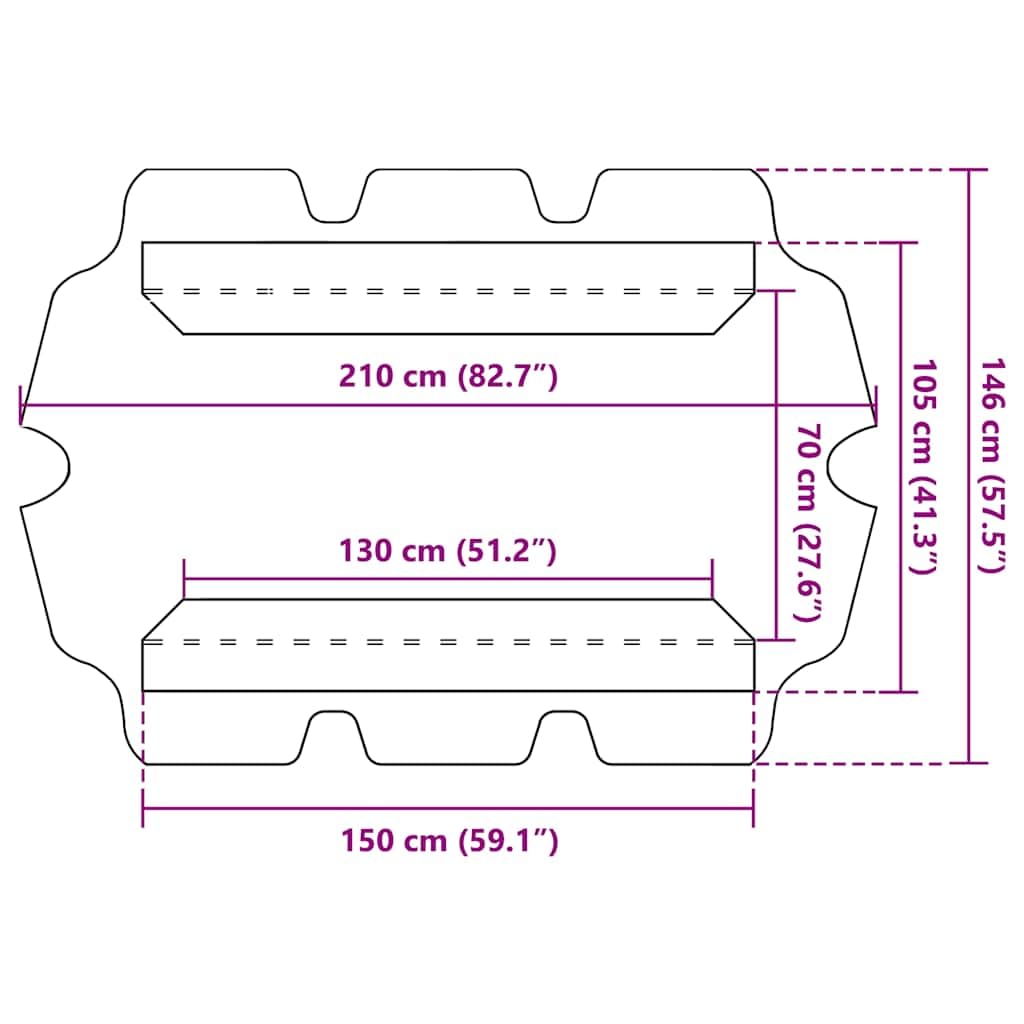 vidaXL Ersatzdach für Gartenschaukel Hollywoodschaukel Dach Dachbezug Schaukeldach Ersatz-Bezug Sonnendach Dachplane Braun 150/130x105/70 cm