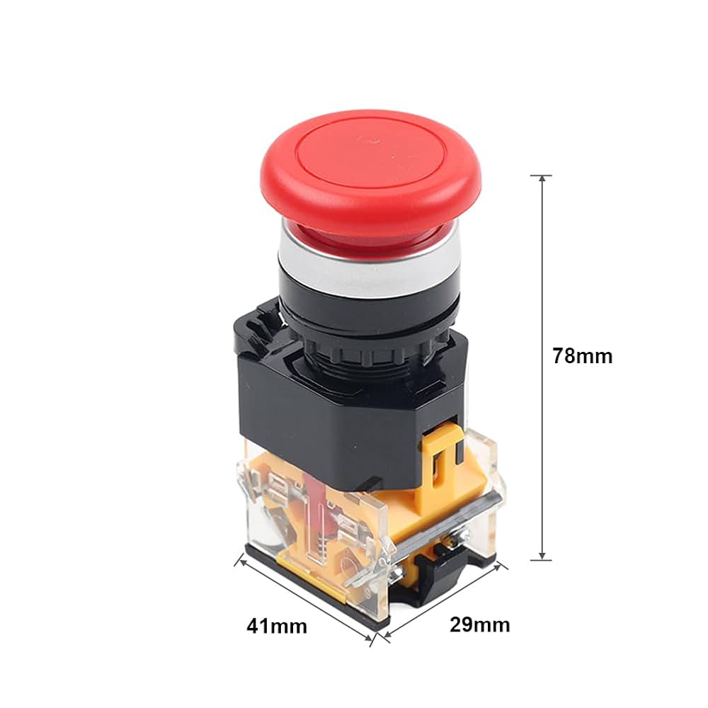 Amazon.co.jp: ZRJP 22MM 瞬間キノコ型押しボタンスイッチ 緊急
