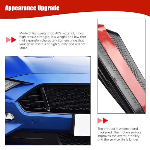 Image of Two Black Modified Radiator Grille Inserts for Ford Mustang GT 2018-2023,Front Upper Grille Inserts for Ford Mustang GT 2018-2023, (left and right), Replace P /N #JR3B-8200-AB