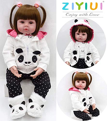 ZIYIUI 19Inch 48cm Reborn Baby Dolls Girls Soft Silicone Vinyl Full Body Realistic Reborn Dolls Toddler Magnetic Toys Real Life Baby Dolls Reborn Babies Xmas Gifts