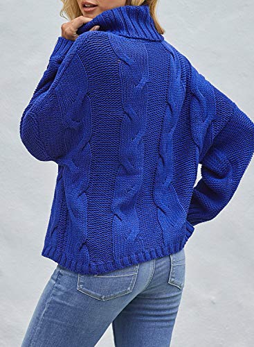 Image of Dokotoo Womens 2026 Winter Fall Solid Turtleneck High Neck Balloon Long Sleeve Sweaters Pullover Outerwear