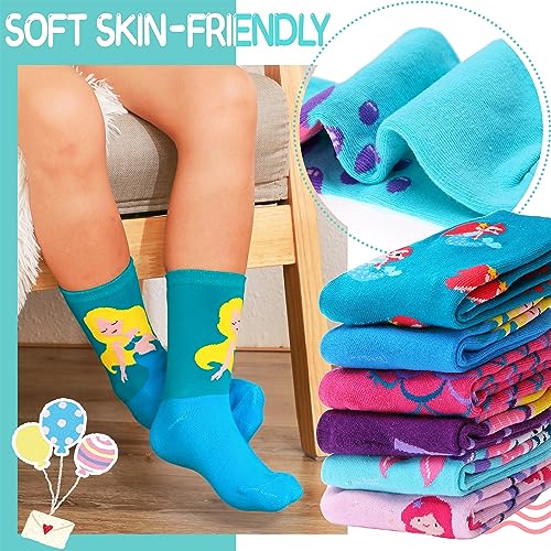 Image of EBMORE Kids Girls Boys Socks Cotton Crew Cute Animal Pattern Fashion Fun Novelty Socks 6 Pack