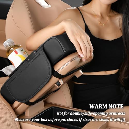 Image of Car Armrest Cushion with Storage, Heightened Padded Centre Console Extender with Quilted Leather-Finish Cover for Car, SUV and Compatible Vehicles, 5 in 1 Center Console Cover