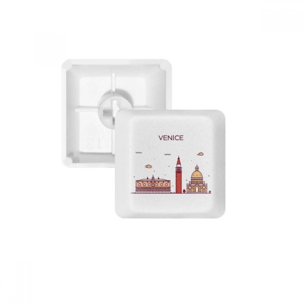 Keycaps PBT Clavier mécanique de Haute Qualité Motif Venise Blanc Profil OEM R4 - 4
