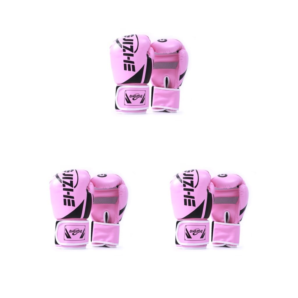 1 paio di guantoni da boxe imbottiti per allenamento e allenamento, regolabili, traspiranti, guanti da boxe protettivi per sport, colore nero, 283,5 g