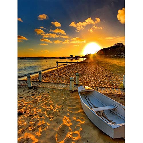 Broderie diamond painting complet 60x140cm anti stress grand format loisir créatif coucher de soleil