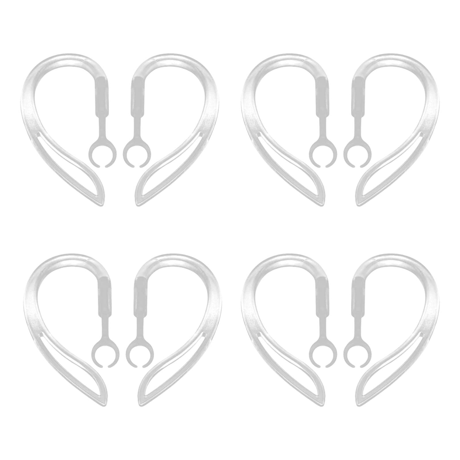 TSHAOUN 4 Paia Ganci Auricolari Universali, Sportivi Antiscivolo, Clip Silicone Sostitutivi, Trasparenti Bluetooth Gancio a Cuffia per Sport