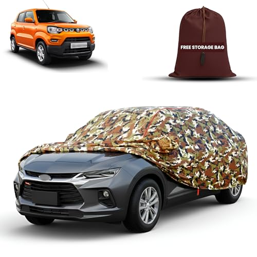 Image of MORNYRAY Car Cover for Maruti Suzuki S-Presso | Fully Waterproof Car Body Cover | with Mirror & Antenna Pocket | Dustproof, Windproof & Anti-Scratch Lining, Camouflage