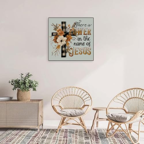 Image of Religious Stamped Cross Stitch Kits -Needlepoint Counted Cross Stitch Kits for Beginners,Religious Cross Dimensions Cross Stitch Kits Embroidery Kit Arts and Crafts for Beginners 13.7x13.7 inch