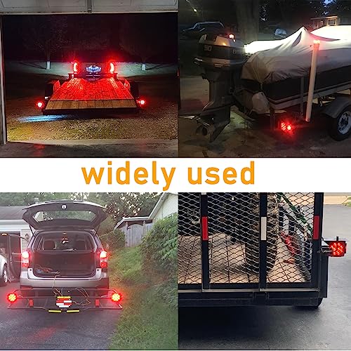 Image of Trailer Lights, 2Pcs Square Red Led Rear Combination Tail Lights