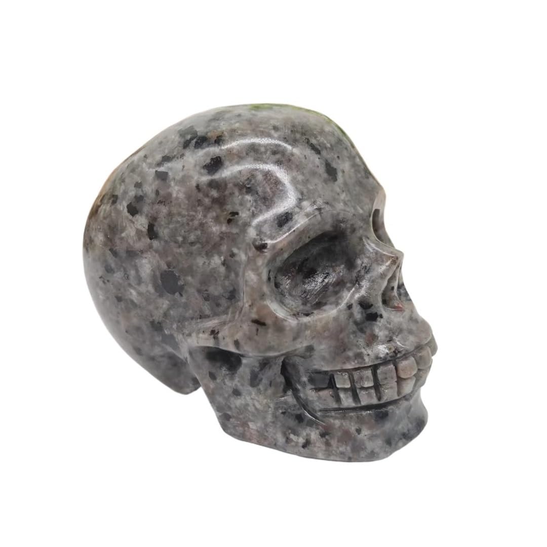 AARTERZZA 10cm Hand Carved Flame Stone Skull Crystal Gifts 1pcs