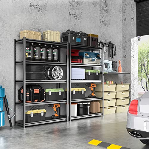 Afaif 5-Tier Garage Shelving, Heavy Duty Garage Storage Shelves,Large Wide Adjustable Storage Shelf Units And Storage,Metal Shelving Unit Utility Rack Shelves,18" D X 34" W X 63" H #TOP1